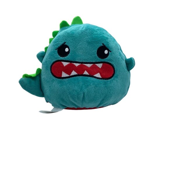 Reversible Dinosaur Plush Toy  6" Soft Fabric Mood Expressions Stuffed Plushie - Picture 5 of 14
